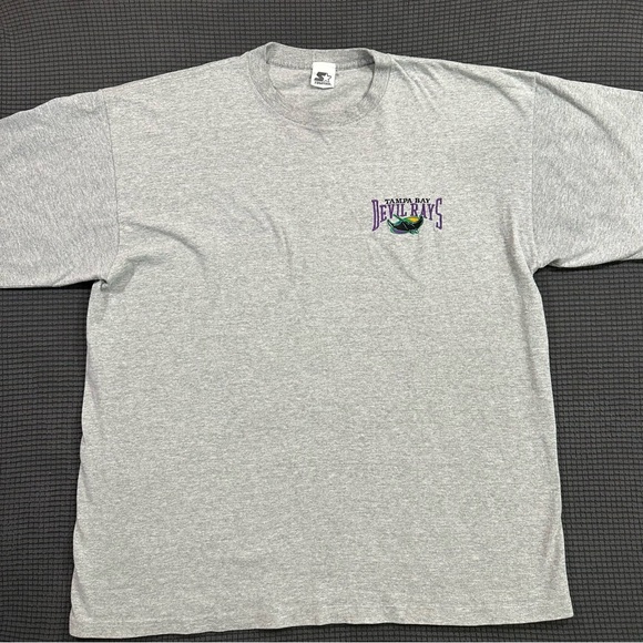 STARTER Other - Vintage Tampa Bay Devil Rays Starter Shirt Large Gray MLB Embroidered Logo